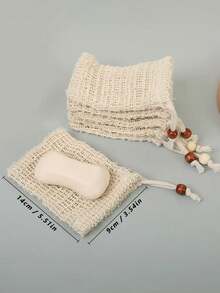 2个装网眼洗衣袋，带抽绳和气泡网，白色涤纶纤维材质，大容量，耐用，适用于浴室，可存放天然皂液，配有可调节抽绳 - 高品质网眼袋，方便去角质和翻转，非常适合旅行和居家使用。旅行必备，旅行配件，度假，暑假，返校季