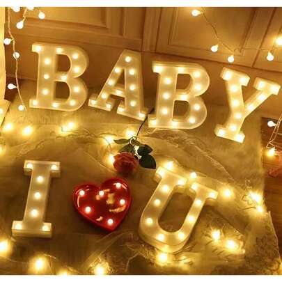 1pc 16cm Illuminated Letter Light, LED Alphabet Light, Glowing Letters, 26 Letters And 10 Numbers, Suitable For Various Occasions Like Parties, Proposals, Birthdays, Etc.