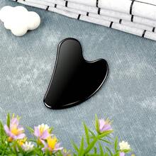 Nuanchu Stainless Steel Gua Sha Facial Tools Lymphatic Drainage Massager Guasha For Face Metal Gua Sha Skin Self Care Gifts Face Sculpting Guasha For Body Eyes Jawline Shaper With Pouch(Silver) - 黑色 - 查看 6