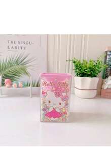 Sanrio 1 pieza Soporte de bolígrafos con pompones de estilo de dibujo animado japonés Kuromi, organizador de escritorio soñador, soporte para pinceles de maquillaje, caja de almacenamiento de artículos de papelería, útiles escolares, de vuelta a la escuela