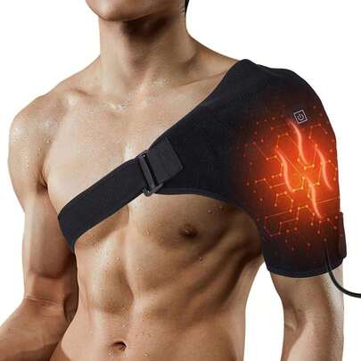 Envolvimento aquecido do ombro, almofada de aquecimento do ombro para ombro congelado do manguito rotador, almofadas de aquecimento do ombro sem fio Massageador de ombro com calor