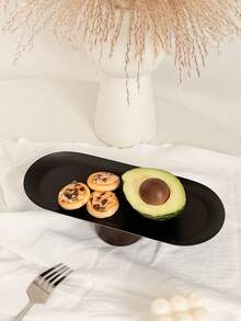 1 件椭圆形黑色不锈钢面包盘，优雅的甜点架，用于下午茶、蛋糕和甜点展示 - 彩色 - 查看 8