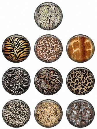 Nouveaux motifs d'impression de peau d'animal léopard 12mm/20mm/25mm Cabochons de verre photo ronds démonstration dos plat pour la fabrication de conclusions