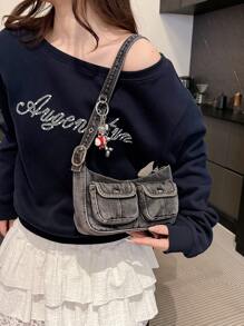 Bolso de hombro de mujer de moda y vintage, versátil bolso de alta calidad para llevar debajo del brazo, bolso de estilo exclusivo