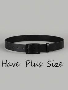 1pc Electroplated Buckle Plus Size Men's Casual Belt Summer, School Casual, Business, Boyfriend Husband Father Dad Men Gift, Daily Wear, Fashion, Teen, Outdoor, Vacation, Athletic, Travel, Street, Boho, Vintage Fall, Autumn, Halloween Autumn-Winter Accessories,Suitable For Teens, Youth,Men,Casual, Outdoor, Athletic, Vacation, Graduation Gifts, Birthday, Daily Wear - Black - View 2