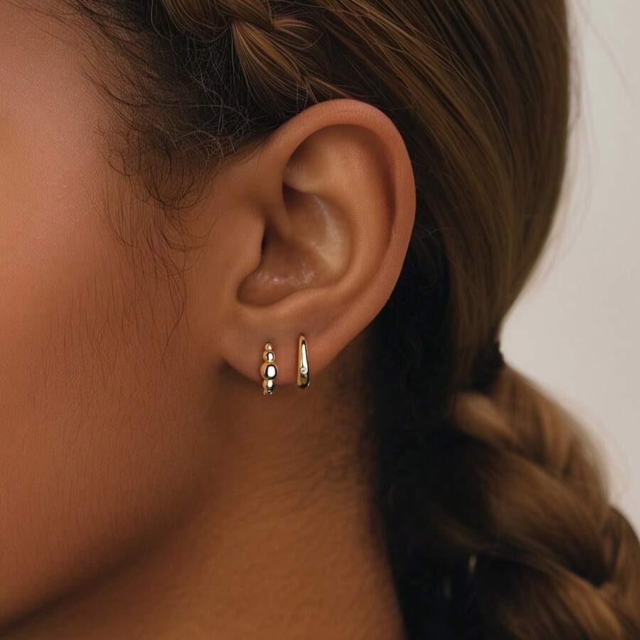 1 PC/Pair Fashion 925 Sterling Sliver Zirconia Simplicity Hoop Earring For Women Fine Jewelry Party Birthday Gift Daily Wear