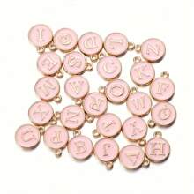 10/50pcs A-Z Initial Pendant Set, 12x15mm Enamel Coated, Letter Charms, Suitable For DIY Jewelry Making, Handmade Bracelets And Necklaces Accessories
