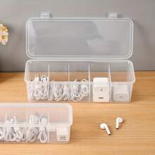 1 Stück Kabel Aufbewahrungsbox mit mehreren Ebenen und Trennfächern, perfekt zum Organisieren von Ladekabeln, Kopfhörern und Büromaterial, multifunktionale Kabel Organizer Box, Schreibtisch Organizer für Büro, Wohnheim und Zuhause