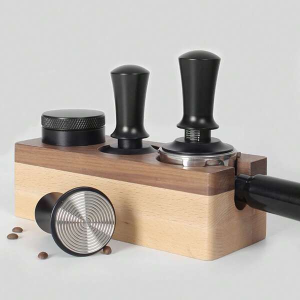 1 pièce Tasseur à espresso de 51 mm avec base en acier inoxydable ondulée, design à profondeur réglable - Accessoire à café haut de gamme, cadeau parfait pour les amateurs de café
