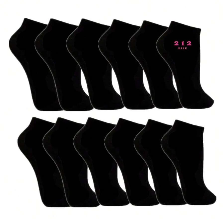 KIT 12 Pairs Of Short Low-Cut Cotton Sport Socks 212BIJU