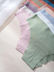 15 Pack Women Seamless Underwear Cheeky Bikini No Show Panties Sexy Stretch V-Waist Hipster Wavy Sides Invisible Panties