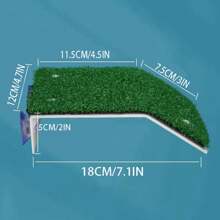 1pc Artificial Grass Mat, Turtle Ramp Ladder Resting Terrace, Suitable For Reptile And Hermit Crab Aquarium Decoration