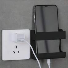 Wall-Mounted No Drilling Adhesive Mobile Charging Stand, Remote Control Holder Storage Box - Can Horizontally Place Mobile Phones For Viewing, Multifunctional Organizer Box For Household Appliances, Non-Slip, No-Drill Bedside Storage Rack, Suitable For Phones And Remotes, Space-Saving Bedside Storage Box, With Strong Adhesive, Plastic Multipurpose Storage Rack, Suitable For Home, Office, Car, Minimalistic Appearance, Easy Installation, Practical Shelving