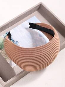 1/4/5 Pcs Girls Fashion Wide Knitted Striped Headband, New Solid Wide Edge Hairband Hair Accessory For Daily Use - Multicolor - View 7