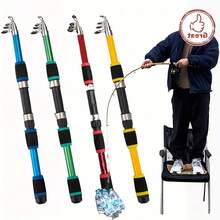 1pc Telescopic Fishing Rod, Lightweight, Portable, Durable Fishing Pole, Extended Length 180cm - Multicolor - View 2