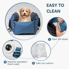 HAZOOWILL Portable Dog Car Seat, Removable Oxford Cloth Travel Nest, Handheld Shoulder Carry Pet Carrier Bed, Soft & Comfortable Puppy Booster Seat For Front Passenger - Multicolor - View 9