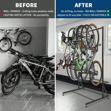 Danolapsi Bike Storage Rack,5 Bike Storage Hanger Wall Mount,Garage Wall Storage Space-Saving Bike Rack,Adjustable Height Bike Storage For Home Backyards,Basement,Holds Up To 300lbs - Black - View 3