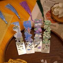 AHLGCAFT Creative Metal Bookmarks With Artistic Paintings And Long Tassels - Innovative Hollow Monet And Van Gogh Series Design Reading Accessories, Suitable For Students And Book Lovers, Durable Stationery And Gifts,School Supplies,Back To School - Multicolor - View 10