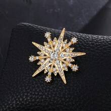 1 件时尚简约八角星星月胸针，锌合金服装衬衫防曝光翻领别针包帽配饰，适合日常佩戴背包学校万圣节珠宝服装配饰包饰办公室配饰 - 胸針 - 查看 18