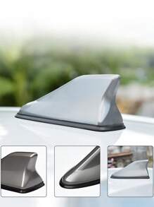Antena dachowa FM/AM Shark Fin Modified Spoiler – antena dachowa ABS Spoiler Style ze wbudowanym odbiornikiem sygnału, wykończenie lakierem fortepianowym o połysku, stylowy wygląd, opływowy kształt zmniejszający opór wiatru, mocna podstawa klejąca do montażu bez uszkodzeń