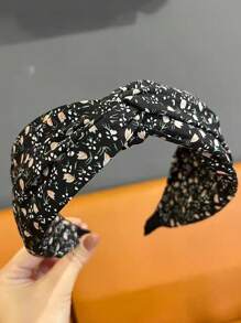 1 Stück Eleganter Vintage französischer Haarreif mit breiter Krempe für Damen, Haarschmuck für Sommerurlaub & Alltag, modischer dekorativer Haarreif, Diadem Haarband