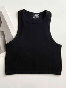 5 piezas Camisetas sin mangas ajustadas casuales y versátiles para mujer, apropiadas para el verano - 5Piezas - Ver 5