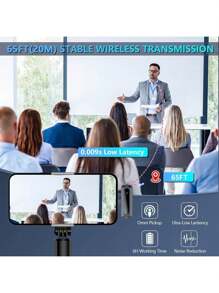 HITOZON Professional Wireless Lavalier Microphone For Smartphone,Wireless Microphone Plug-Play,Lapel Mic For Video Recording,Teaching, Interviews,Podcast,Cordless Omnidirectional Condenser Recording Mic For Vlog