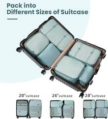 6/8/10 Set Packing Cubes For Travel Luggage Organizer - 10-dusty Blue - View 3