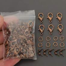 250 piezas Combinación de broches de langosta de aleación, anillos de salto y bucles cerrados - Incluye 50 piezas de broches de langosta, 100 piezas de anillos de salto, 100 piezas de bucles cerrados, adecuado para joyería DIY, elaboración de manualidades, collares, llaveros, pulseras, tobillos