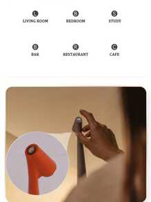1 pieza Lámpara de escritorio LED recargable, barra de luz LED táctil portátil con 3 niveles de intensidad regulable, estilo nórdico minimalista moderno, lámpara para exteriores para la sala de estar, hogar y comedor