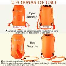 ANTSAY 35L Double Airbag Swimming Bag, Waterproof Men's Backpack, Adjustable Belt, Rafting Backpack, For Beach, Training, Camping, Rafting, Outdoor - Orange - View 4
