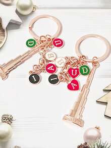 1pc Dubai Burj Khalifa Tower Keychain, Middle East Landmark Tourist Souvenir