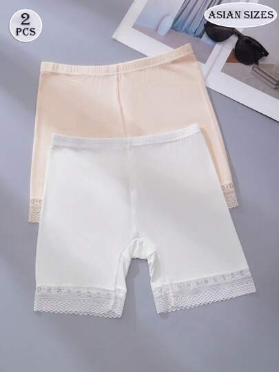 2 peças de shorts femininos com renda, antirreflexo, calças, leggings finas, calcinhas femininas, saias românticas para casamento, acompanhantes, confortáveis, roupas íntimas femininas sensuais, eventos de aniversário, itens básicos elegantes para o verão