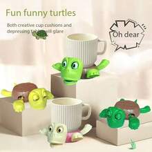 1pc Scary Creative Sea Turtle Decoration, Green/Pink/Blue, Suitable As Coaster Or Table Decor