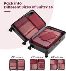 6/8/10 Set Packing Cubes For Travel Luggage Organizer - 10-burgundy - View 7