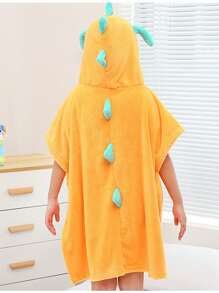 1 Pc Dinosaur Design Bath Towel For Children, Baby Kids Cloak Towel With Cape, Boys And Girls' Absorbent Bathrobe, Swimming Beach Hooded Towel,Best Gift For Children's Day