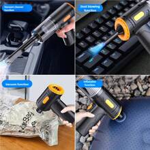 A Versatile, Rechargeable Handheld Cordless Vacuum Cleaner With Both Blow And Vacuum Functions, 18650 Lithium Battery, USB Charging, Easy To Clean Filter, And Accessory Kit For Car, Home And Computer Cleaning,1200mAh
