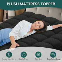 JustLet Cooling Mattress Topper, Extra Thick , Plush Quilted Pad With 8-21 Inch Deep Pockets, Overfilled With Breathable Polyester, Mattress Protector- Machine Washable