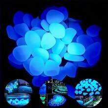 1 pieza (100 piezas) Piedras artificiales luminosas que absorben la luz del día como un mensajero misterioso y brillan soñadoramente por la noche. Apropiadas para estanques, patios, senderos de Halloween, callejones exteriores y patios de grava.