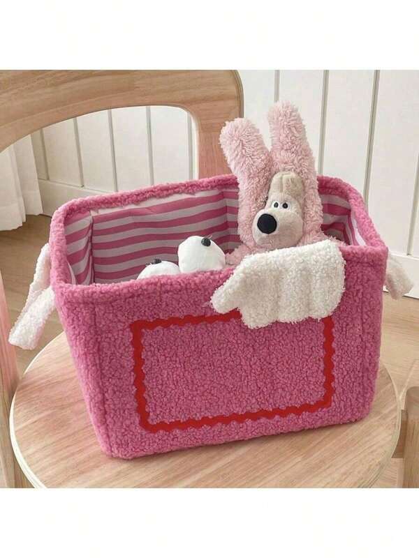 1pc Cute Storage Basket, Niche Good Looking Little Monster Toys Snacks Storage Basket, Organising Folding Storage Home Large Capacity Storage Basket For Selves, Home Organization And Storage For Living Room Bedroom Dorm Office, Room Decor, Home Decor