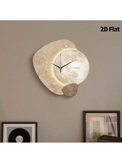 1pc 2D Flat The Texture Blocks On Surface Of Planet Silently Wand Clock, Super Silent Quartz Movement, No Ticking, ating Clocks In Living Rooms, Bedroom, Offices, Kitchens, Cafes, Perfect ative Friends Family Home Back To School Room Supplies view 8