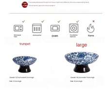 Vintage Blue And White Chinese Style Ceramic Teapot Plate, High Footed Fruit Plate, Small Dish, Chinese Style Snack Bowl, Dry Fruit Dish, Ceramic Tray