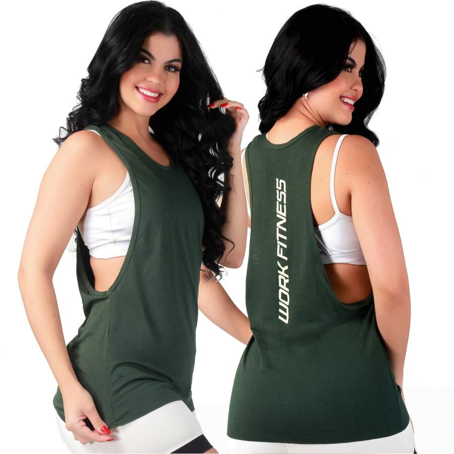 Work Fitness Kit 2 Women's Long Sleeve Tank Top Gym - 墨綠色 - 查看 1