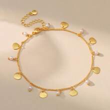 1 Pc Women Fashion Anklet With Tree Of Life & Shell Pendant Decor, Elegant & Casual Style, Suitable For Walking, Travel And Holiday Wearing