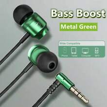 KZ Metal Hifi Wired Earphones 3.5mm AUX Connector With HD Mic Gaming Music Sport Headphones Bass Surround Sound Headsets L Bending 90 Degrees IN-Ear Earbuds