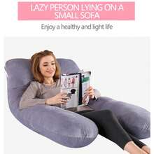 U-Shaped Maternity Body Pillow Cover For Sleeping, 2025 Upgrade Washable Removable Maternity Pillow Cover, Belly & Waist Relief, Soft, Comfortable Support With Concealed Zipper Multiple Colors Available Designed, Gifts For Pregnant Women Mom - Màu Khaki - Xem 5