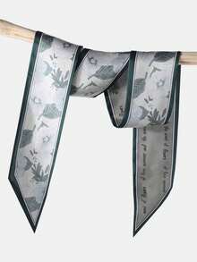 5 件/套优雅真丝围巾和花卉图案发带和头带和发带，多用途，适合日常生活和度假头巾头带吸汗带，发饰