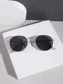 1pc Men's Casual Elegant Retro Round Frame Full-Rim Metal Fashion Fashion Glasses, Suitable For Outdoor Activities And Outfits - 彩色 - 查看 2