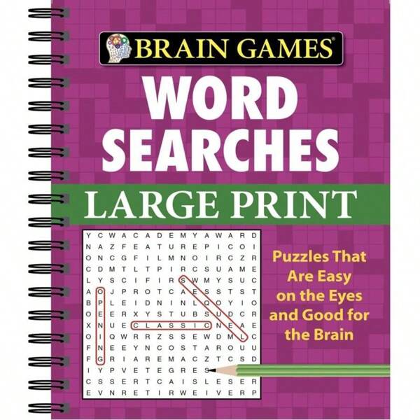 Brain Games - Word Searches - Large Print (Purple)-3701