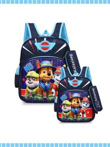 Paw Patrol, Kindergarten Children's School Bag, 3-4-6 Years Old Children's School Bag, Contains A Pendant Pen Bag, College, Cartoon Animals, Animation, Lightweight And Large Capacity, Travel Travel, Outdoor, Back To School Essentials